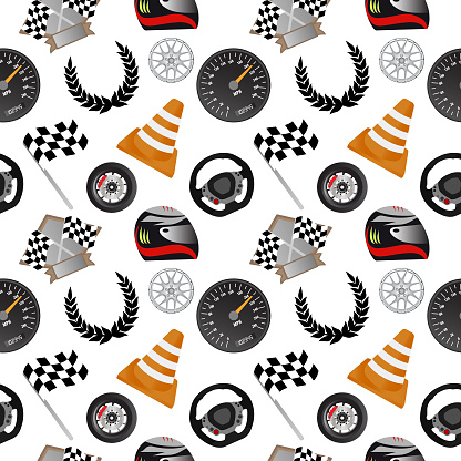 Racing Pattern Designs Racing Seamless Pattern 2 Vector Illustration Stock Illustration ...