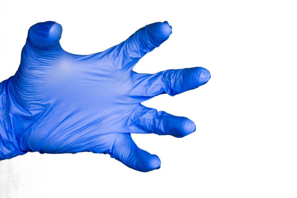 istock hand gesture grabs in blue medical glove isolated 1033706850