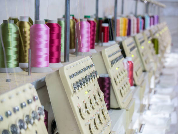 istock Textile factory industrial embroidery machine 1033711822