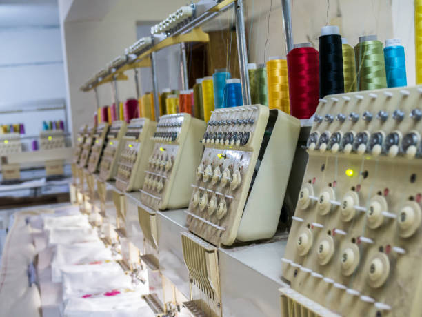 istock Textile factory industrial embroidery machine 1033716126