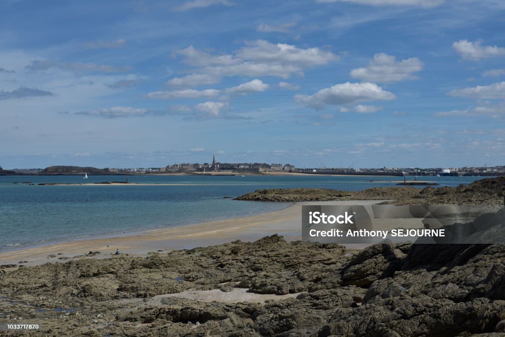 Dinard Saint-Malo Dinard Beach seen from Saint-Malo Beach Stock Photo