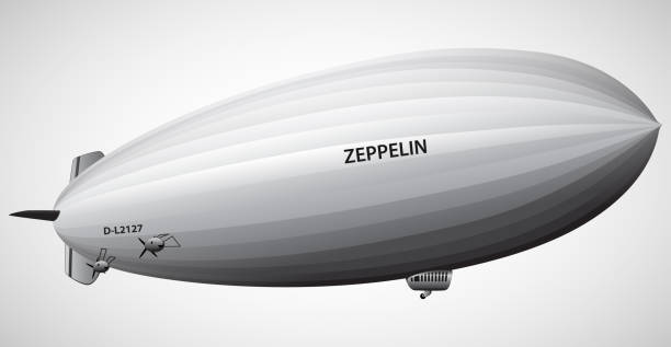Vintage Airship Zeppelin Dirigible balloon Vector illustration Vintage airship Zeppelin. Dirigible balloon. Vector illustration blimp stock illustrations