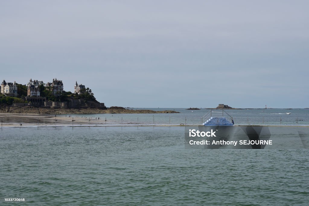 Dinard natural pool Dinard Beach Pool Staircase Beach Stock Photo