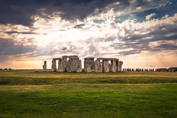 Stonehenge - August 07, 2018: Ancient monument of Stonehenge, England