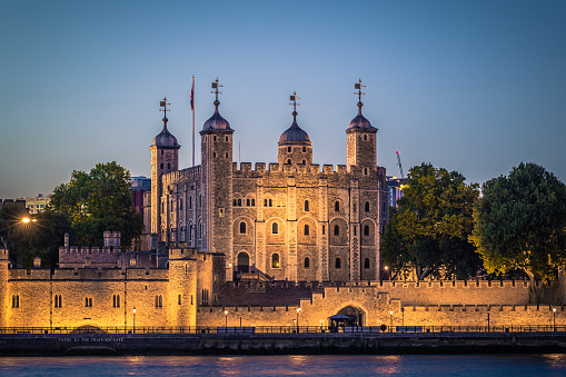 London - August 05, 2018: The Tower of London by the river Thames in London, England