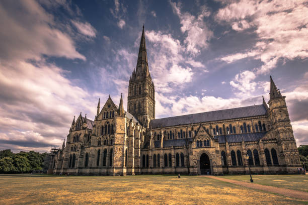 istock Salisbury - August 07, 2018: Ancient cathedral of Salisbury, England 1033743138