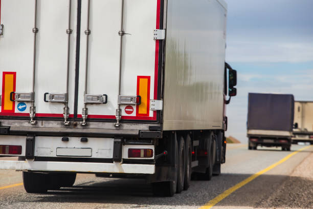 istock trucks goes on the highway 1033744150