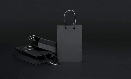 Black Friday, Shopping Bag, Black background, retail, luxury, masculinity, copy space