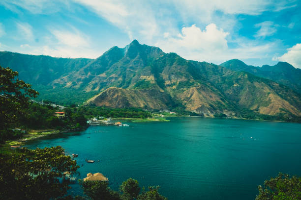 The town of san Marcos at lake Atitlan.