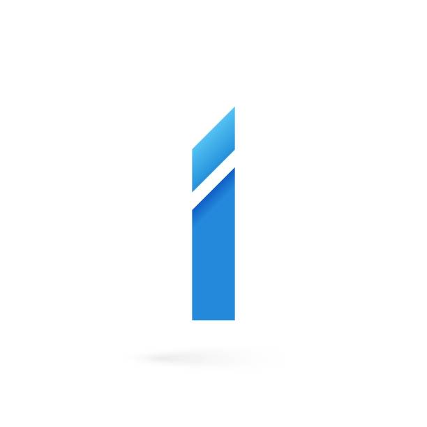 Letter I logo on white alphabet background Letter I logo on white background 10 eps blue letter i stock illustrations