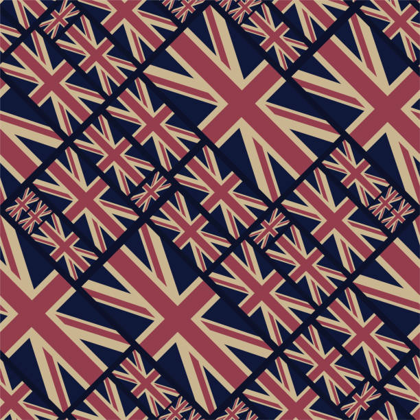 ilustrações de stock, clip art, desenhos animados e ícones de uk flag pattern/ seamless vector great britain flag background - british culture elegance london england english culture