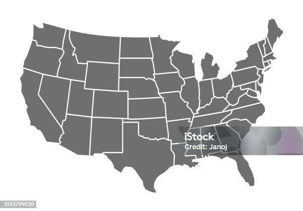 Vetores de Estados Unidos Mapa e mais imagens de EUA - EUA, Mapa, Vector