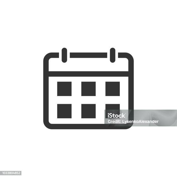 Calendar Agenda Icon In Flat Style Planner Vector Illustration On White Isolated Background Calendar Business Concept Stock Illustration - Download Image Now