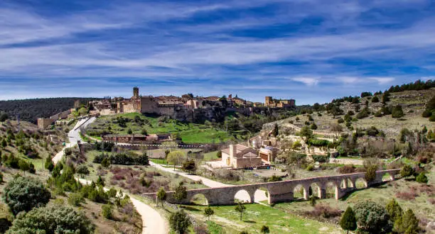 Aerial photographs of Pedraza. Segovia Spain.