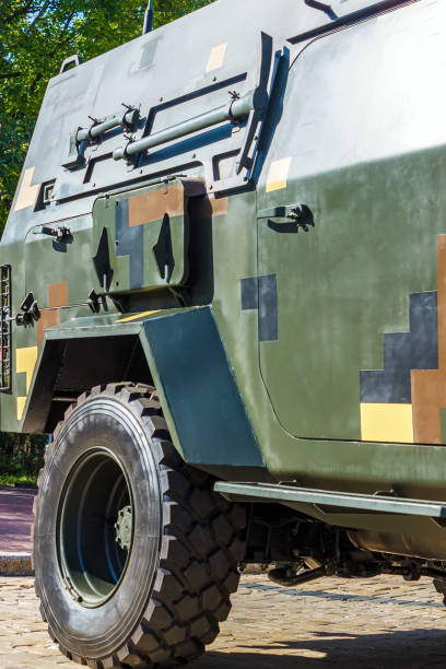 istock Front of a row military vehicles 1033830232