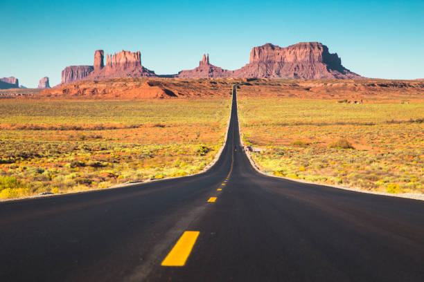 istock Classic highway view in Monument Valley at sunset, USA 1033839172