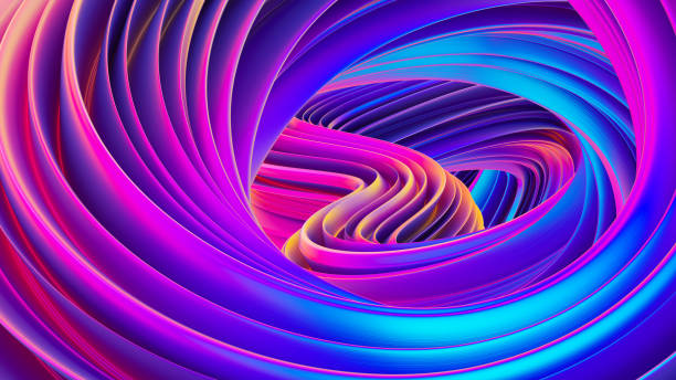 istock Fluid design twisted shapes holographic 3D abstract background iridescent wallpaper 1033846486