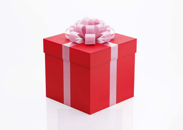 Red Gift Box Tied with Pink Ribbon