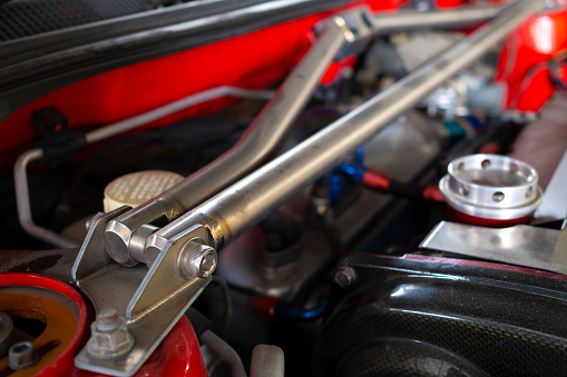 Image of car front strut bar for high perfomance driving