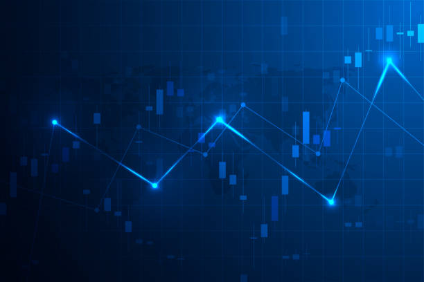 istock Stock exchange chart market investment trading with world map. Trading platform. Business graph. Vector Illustration 1033859156