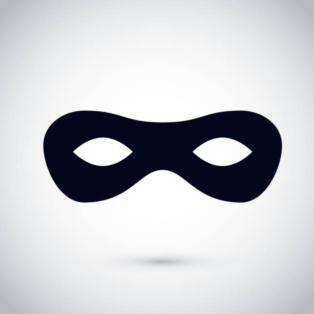 ilustrações de stock, clip art, desenhos animados e ícones de black party mask. festival mask icon. carnival incognito masque. vector illustration isolated on white background - mask vector
