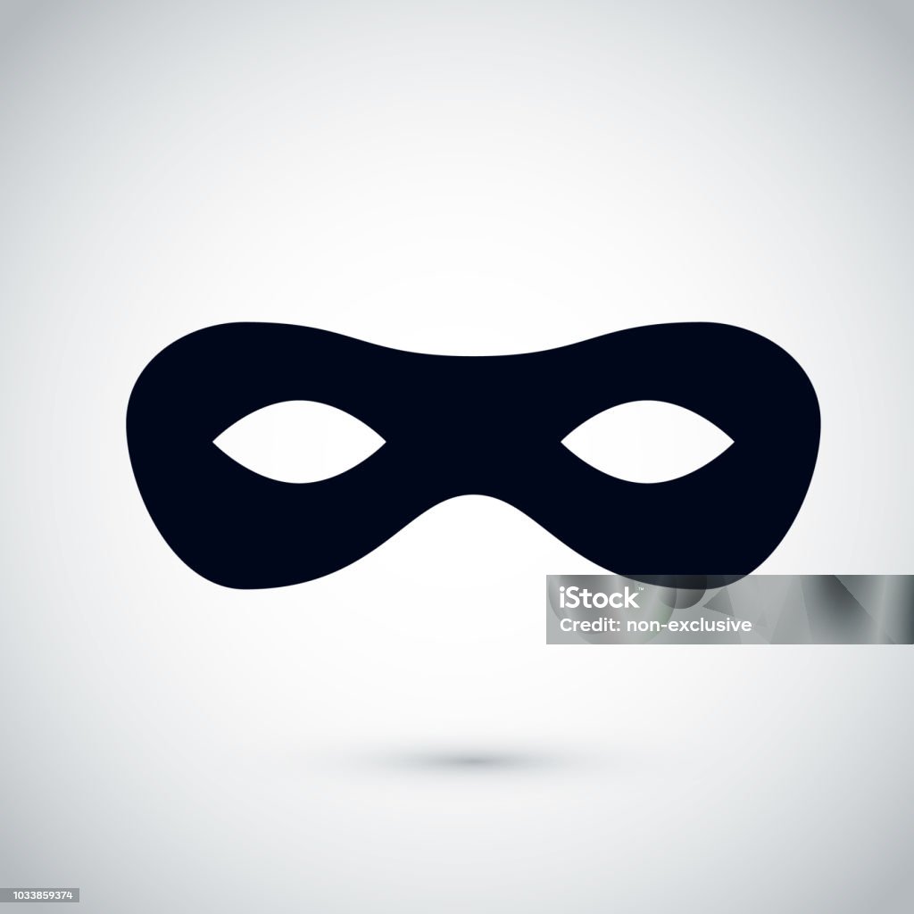 Black party mask. Festival mask icon. Carnival incognito masque. Vector illustration isolated on white background Mask - Disguise stock vector