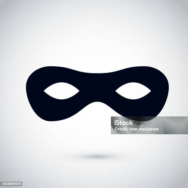 Black Party Mask Festival Mask Icon Carnival Incognito Masque Vector Illustration Isolated On White Background Stock Illustration - Download Image Now