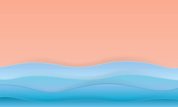 istock top view beach background summer beach in paper craft style.paper cut and craft style. vector. 1033861094