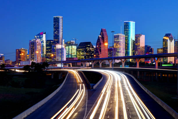 Downtown Houston Texas Skyline Houston is the most populous city in the U.S. state of Texas and the fourth-most populous city in the United States, houston skyline stock pictures, royalty-free photos & images