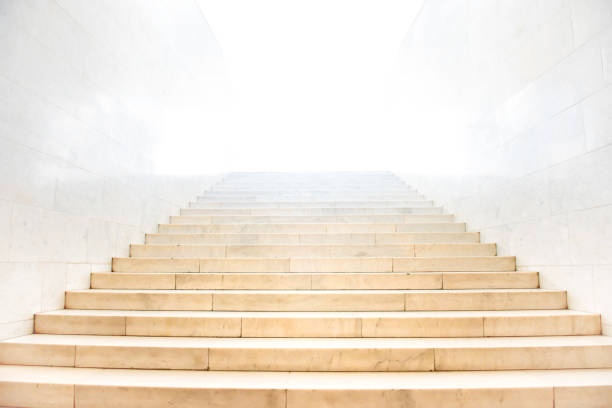 Marble staircase with stairs stock photo