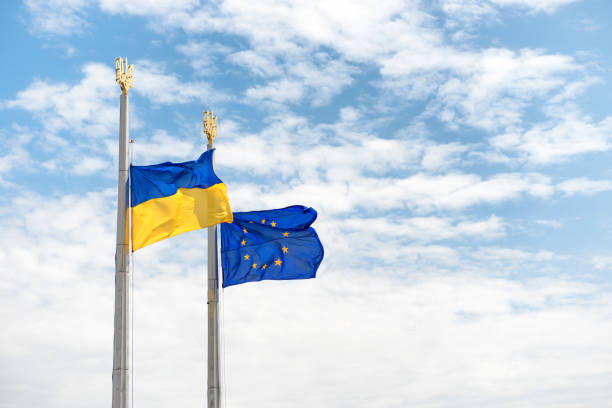 istock Flags of Europe and Ukraine 1033870120
