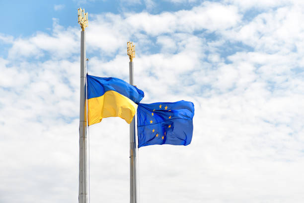 istock Flags of Europe and Ukraine 1033870292