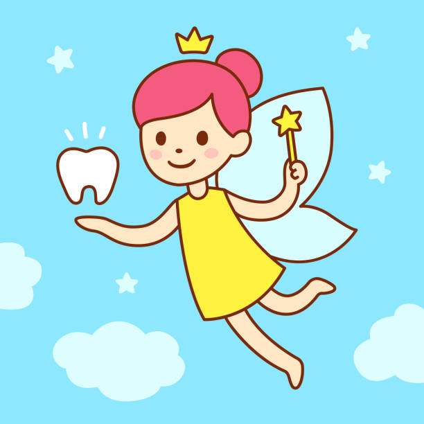 ilustraciones, imágenes clip art, dibujos animados e iconos de stock de hada de los dientes de dibujos animados lindo - princesa de anime