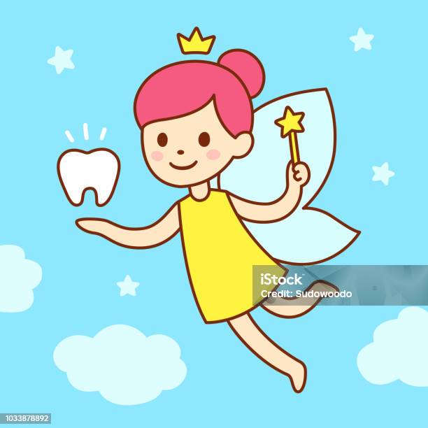 Cute Cartoon Tooth Fairy Stock Illustration - Download Image Now - Tooth Fairy - Fictional Character, Fairy, Teeth