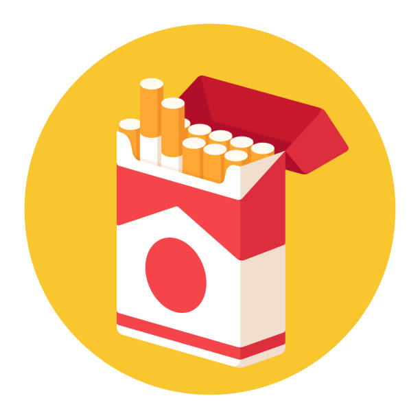открытая сигаретная пачка - smoking smoking issues cigarette addiction stock illustrations