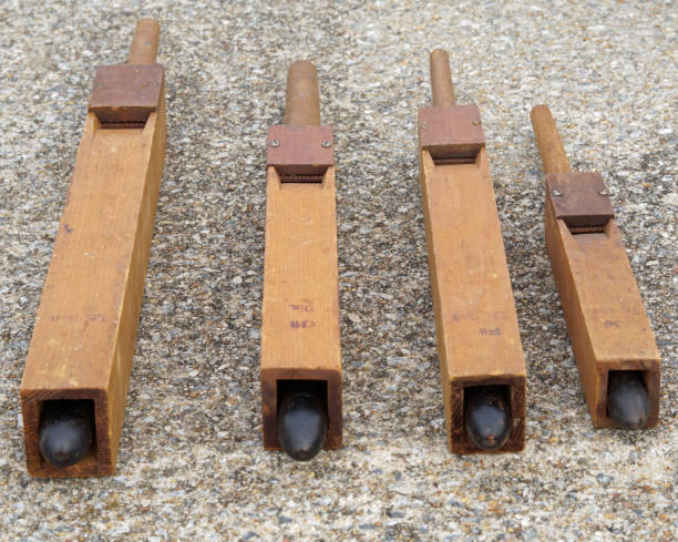 vintage wood slide whistles - slide whistle imagens e fotografias de stock