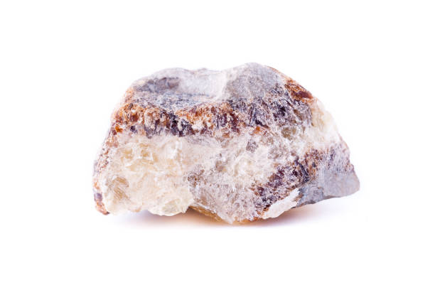 istock macro mineral stone hedenbergite on a white background 1033893552