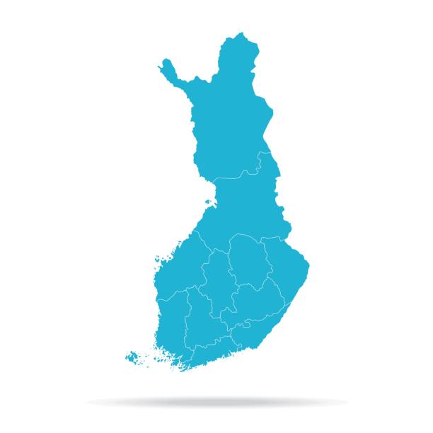 40 - Finland - Lava Blue Empty q10 Map of Finland - Vector illustration map of helsinki finland stock illustrations
