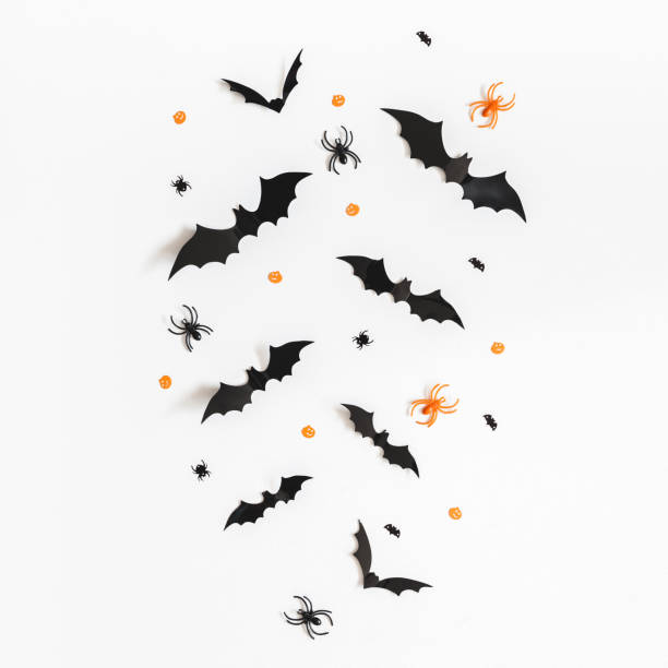 istock Halloween decorations on white background. Halloween concept. Flat lay, top view, copy space, square 1033903210