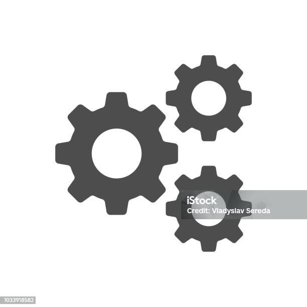 Ilustración de Establecimiento Equipo Herramienta Cog Aislado Plana Web Móviles Icono Vector Señal Símbolo Botón Elemento Silueta y más Vectores Libres de Derechos de Rueda dentada