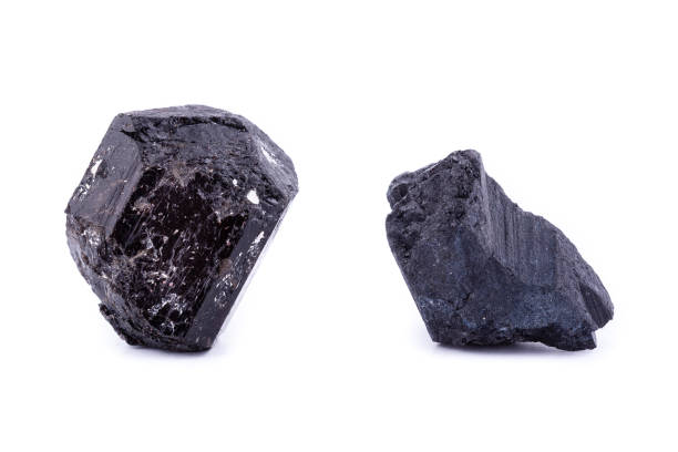 istock macro mineral stone schorl on a white background close up 1033921220