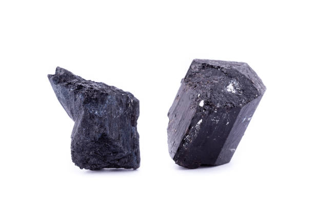 istock macro mineral stone schorl on a white background close up 1033921248