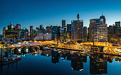 Darling Harbor Sydney Cityscape at Night Australia