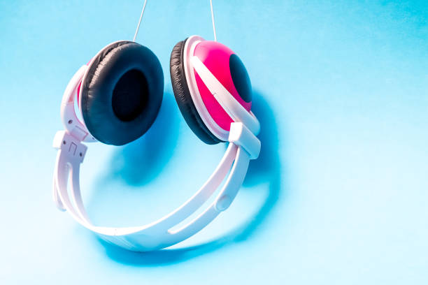 istock Sound music headphone. Audio technology. Vintage effect 1033939080