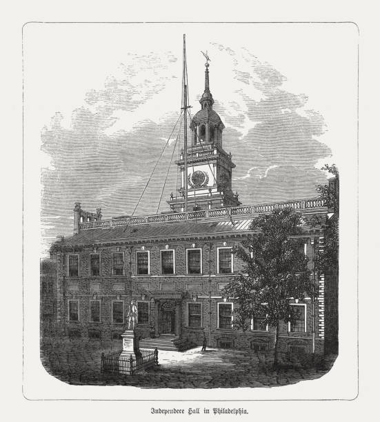 istock Independence Hall in Philadelphia, wood engraving, published in 1876 1033953694