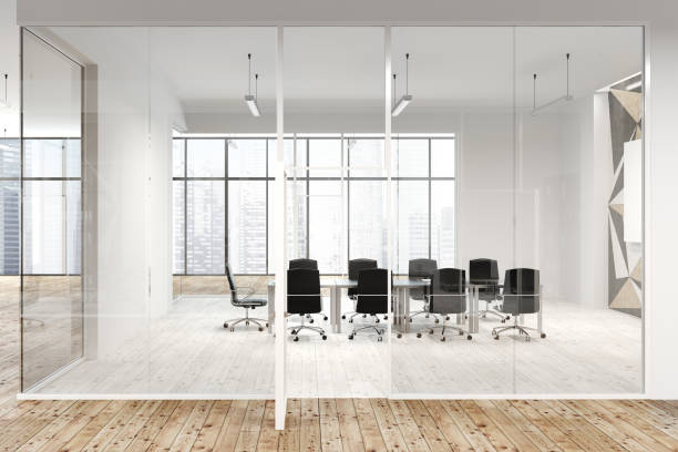 istock Star wall pattern and glass office meeting room 1033956972