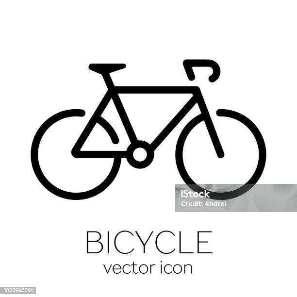 Bicycle Icon On White Background Stock Illustration - Download Image Now - Bicycle, Icon Symbol, Vector