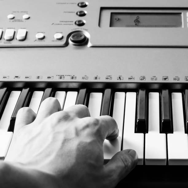 istock Piano keyboard. Music instrument. Vintage retro effect 1033965544