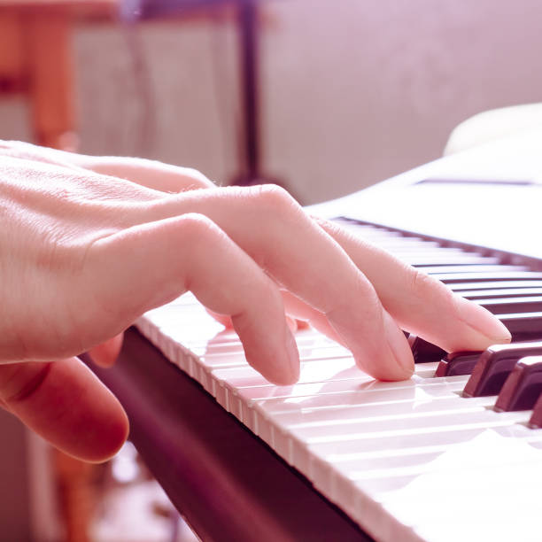 istock Piano keyboard. Music instrument. Vintage retro effect 1033965552