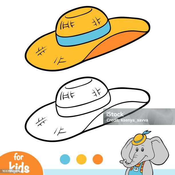 Coloring Book Womens Sun Hat Stock Illustration - Download Image Now - Clothing, Hat, Straw